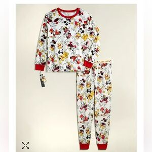 Women’s Disney Red and White Pajama Set with Mickey Mouse